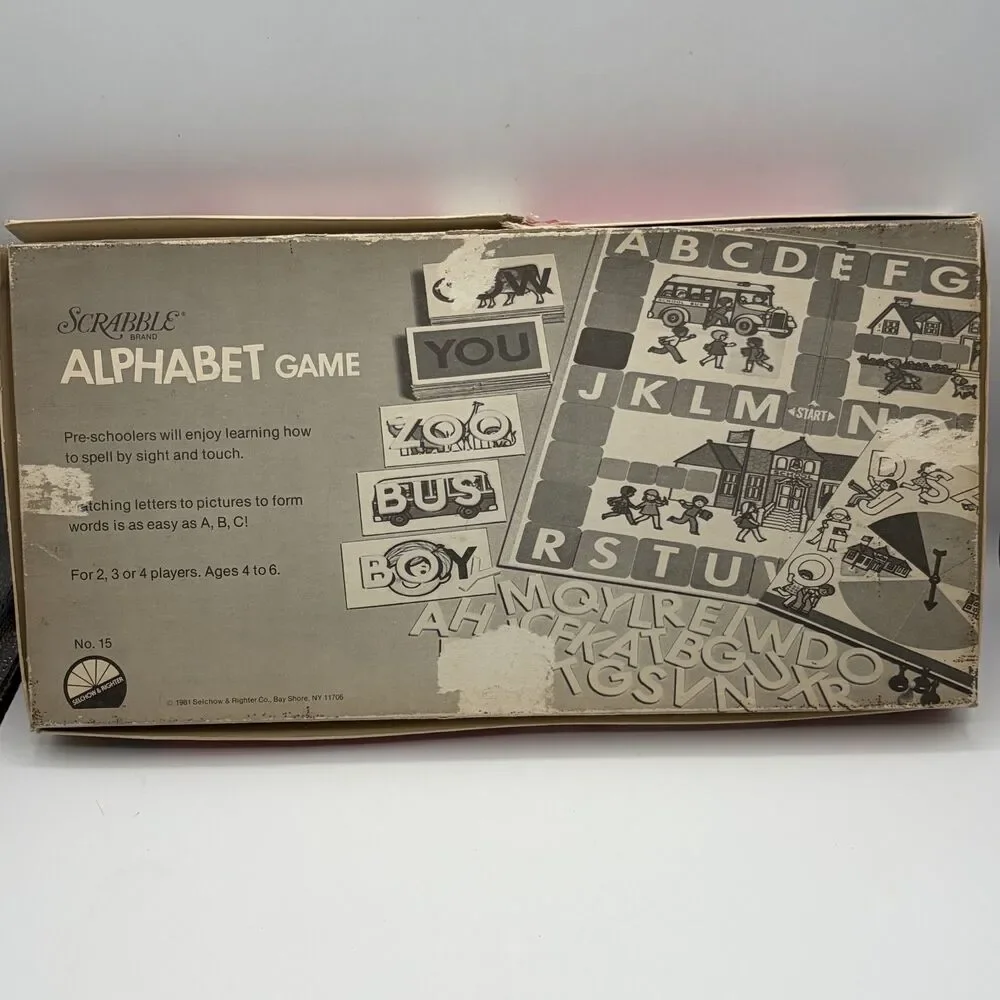 Vintage 1972 Scrabble Alphabet Game - COMPLETE